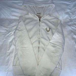 True Religion thick white hoodie